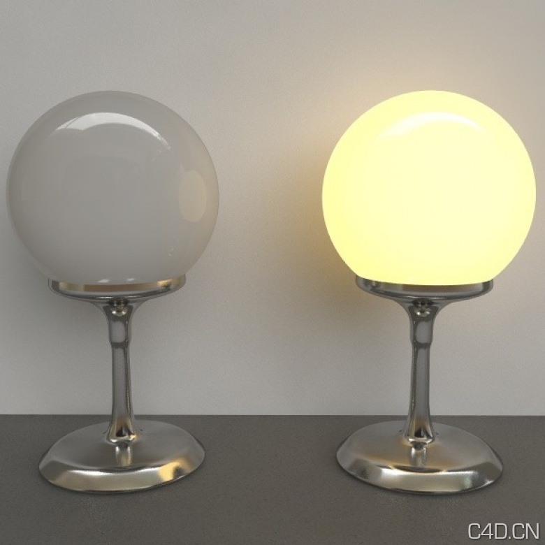 台灯3D模型：Lamp 2Sided Vray - C4D之家 - lamp-2sided.jpeg