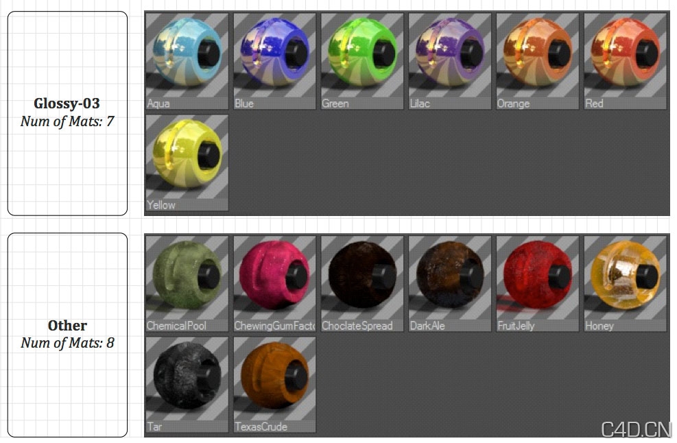 163个C4D常用材质合集：C4D Standard Materials Library (163 Materials) - C4D之家 - Snip20130805_9.jpg