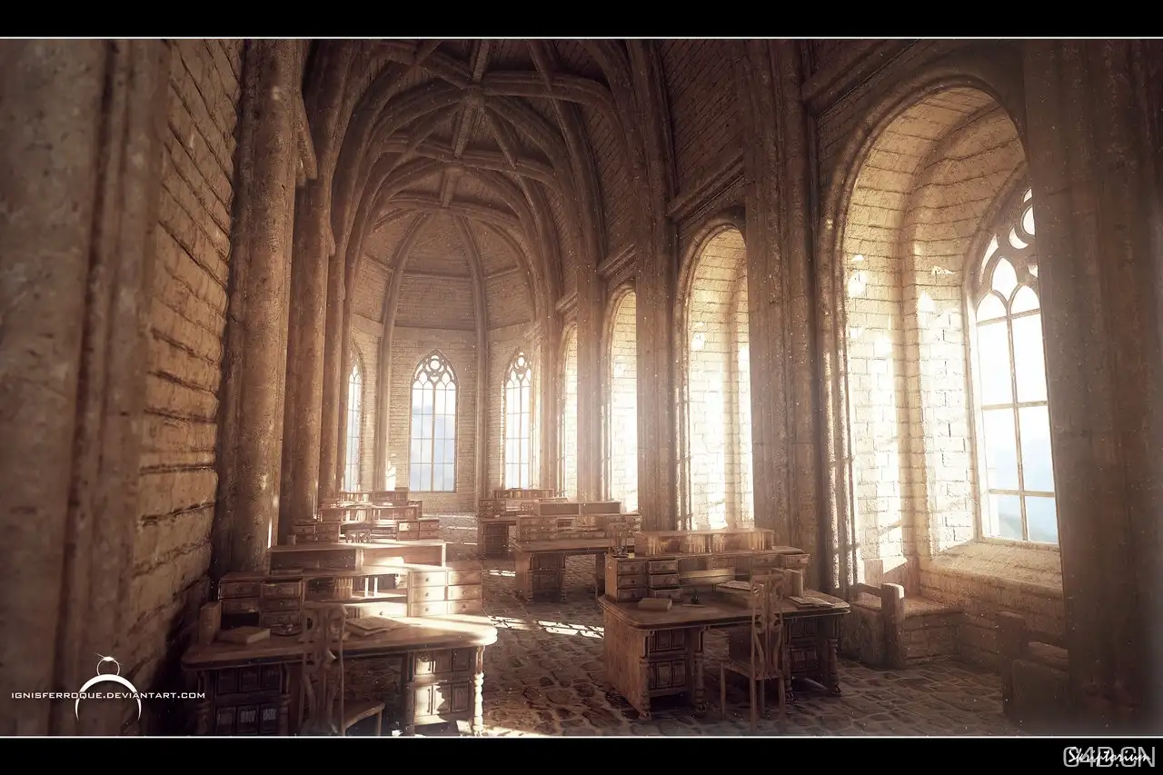 教堂渲染作品：Skriptorium