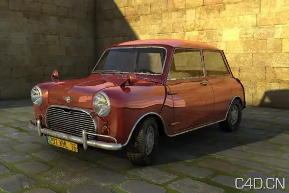 C4D迷你汽车：Free Mini Cooper Cinema 4D Model - C4D之家 - mini_cooper_model.jpeg