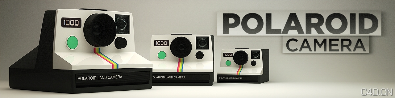 宝丽来拍立得polaroid land camera 经典皮腔相机3D模型 - C4D之家 - Polaroid-1000.jpg