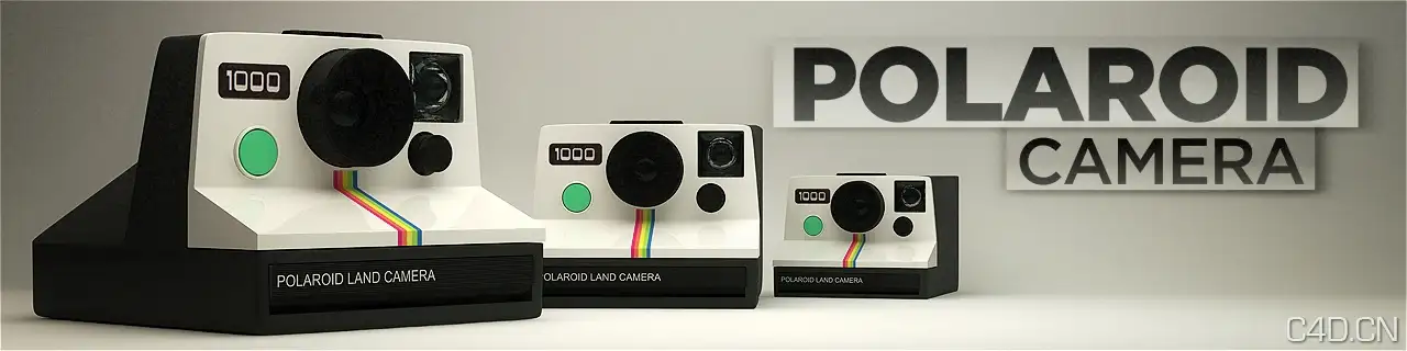 宝丽来拍立得polaroid land camera 经典皮腔相机3D模型 - C4D之家 - Polaroid-1000.jpg