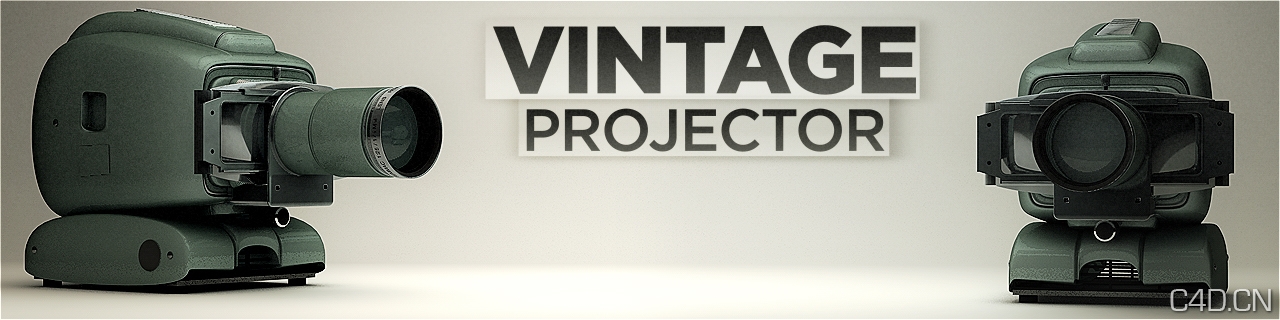 老式投影仪3D模型：Vintage-Projector - C4D之家 - Vintage-Projector.jpg
