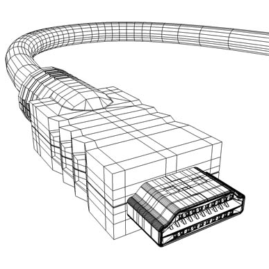 USB接口线3D模型 USB interface cable