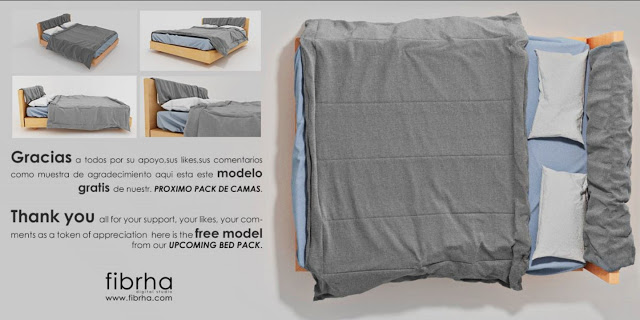C4D双人床模型（vray渲染） - C4D之家 - Cama by Fibrha.jpg