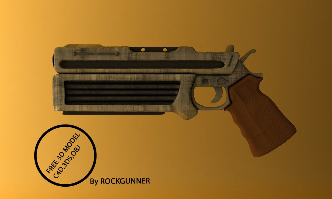 手枪3D模型：grenade launcher free 3d model