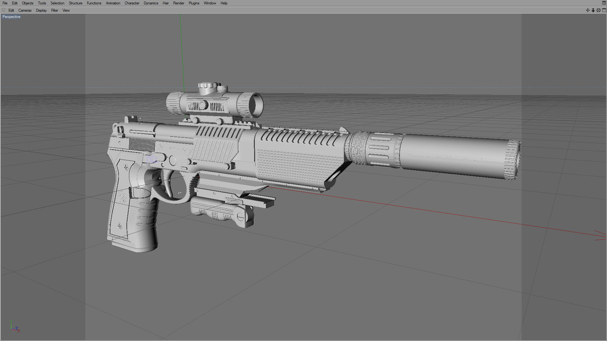 M92枪C4D模型 c4d file-unskined M92F custom