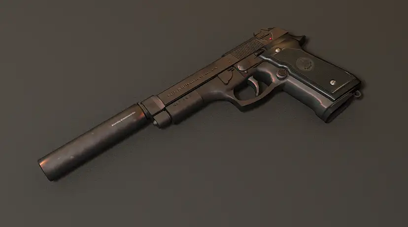 一把加消音器的手枪渲染 - C4D之家 - Berreta_92_by_TonyHarris.jpg