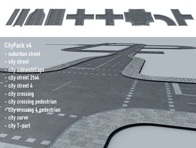 C4d的模型套件：城市道路、街道 Free C4D Model Kit: City Roads/Street - C4D之家 - garage-plugins.jpeg