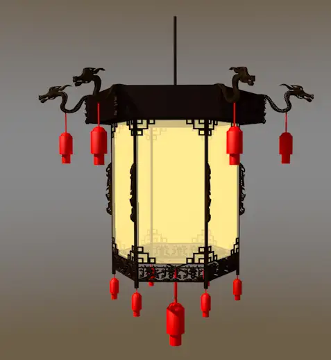 中式文化灯笼3D模型