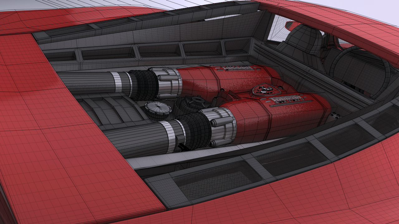 法拉利汽车3D模型 Ferrari F430 car models - C4D之家 - F430 engine wire.jpg