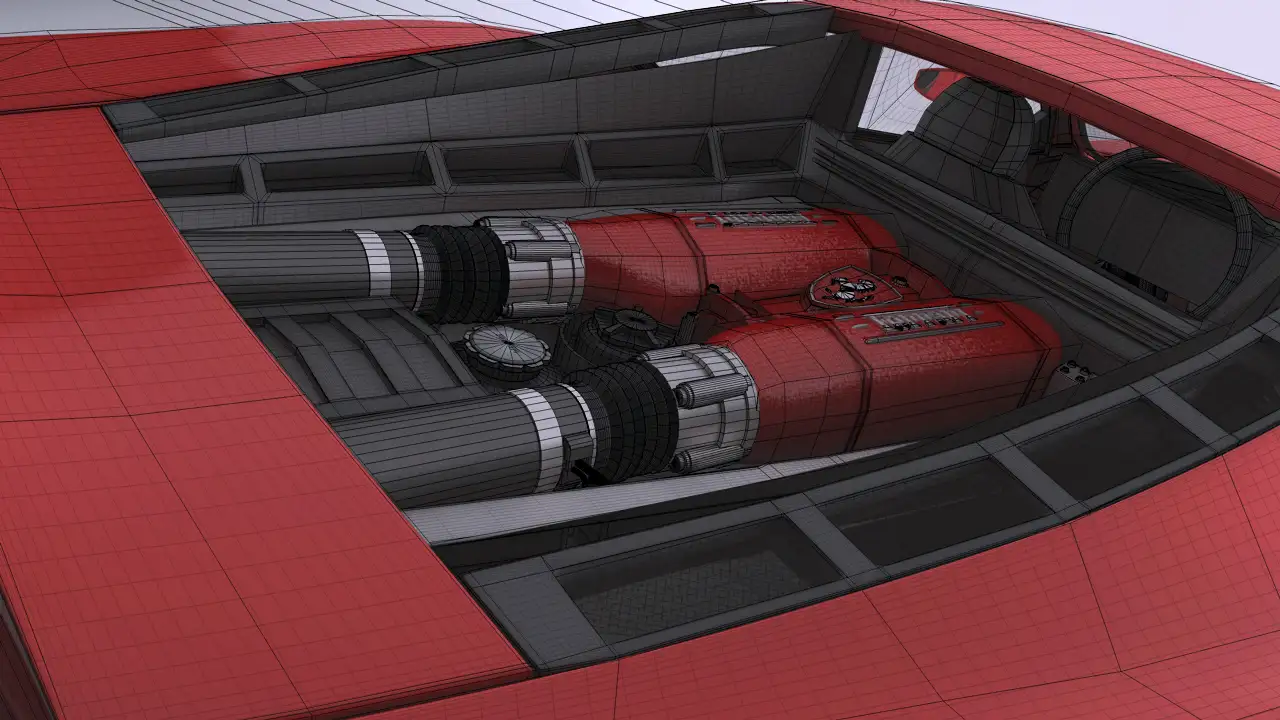 法拉利汽车3D模型 Ferrari F430 car models - C4D之家 - F430 engine wire.jpg