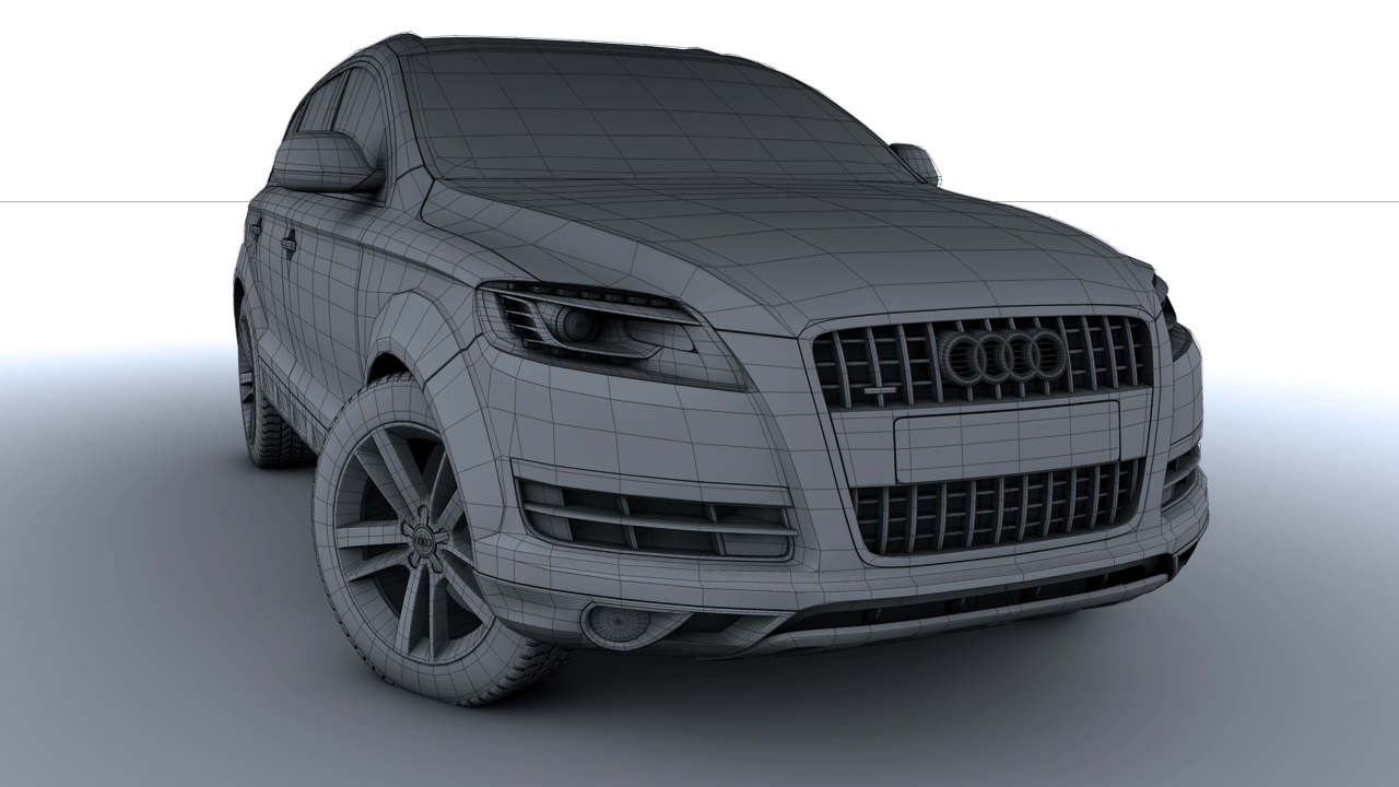 [C4D汽车模型]奥迪Q7 3D模型 audi q7 car 3d models - C4D之家 - Q7 front Left Clay.jpg