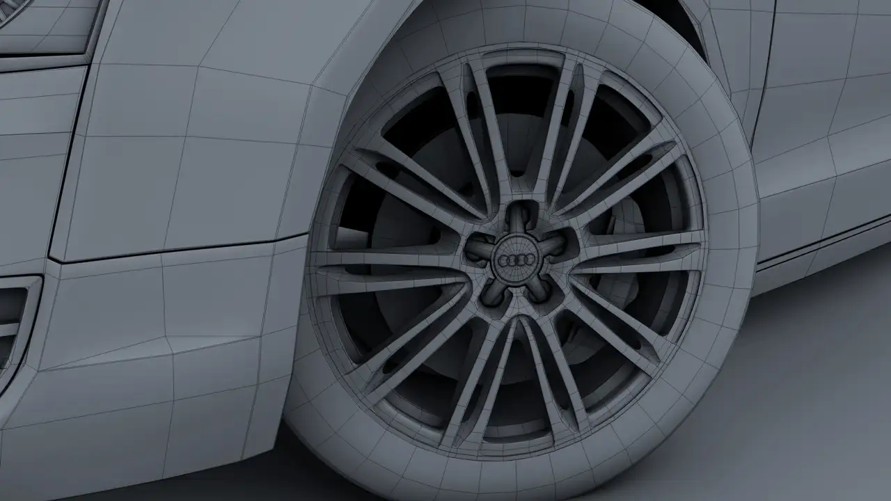 [C4D汽车模型]奥迪A8 3D模型 audi A8 car 3d models