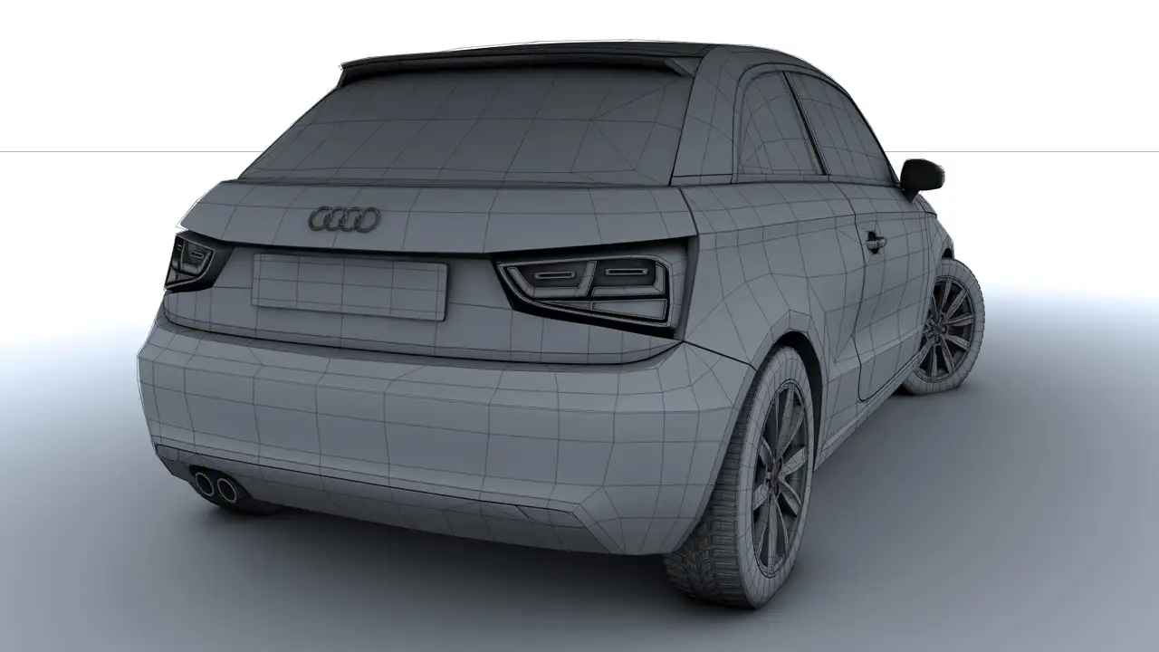 [C4D汽车模型]奥迪A1 3D模型 audi A1 car 3d models - C4D之家 - A1 Back Right Clay.jpg