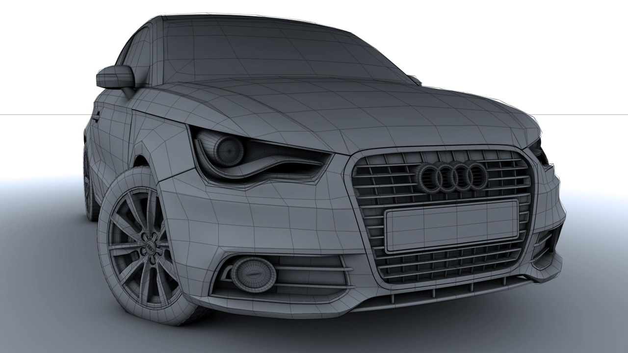 [C4D汽车模型]奥迪A1 3D模型 audi A1 car 3d models - C4D之家 - A1 Front Left Clay.jpg