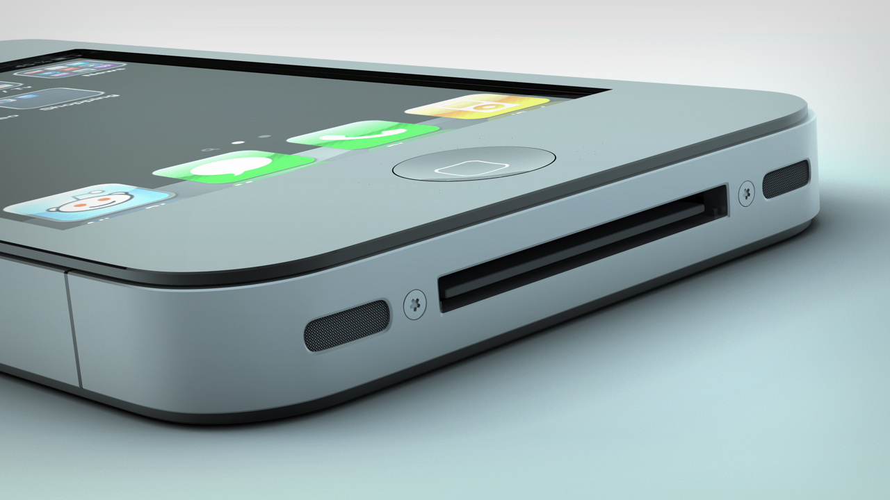 苹果手机3D模型 iphone 4 modes - C4D之家 - Bottom Close.jpg