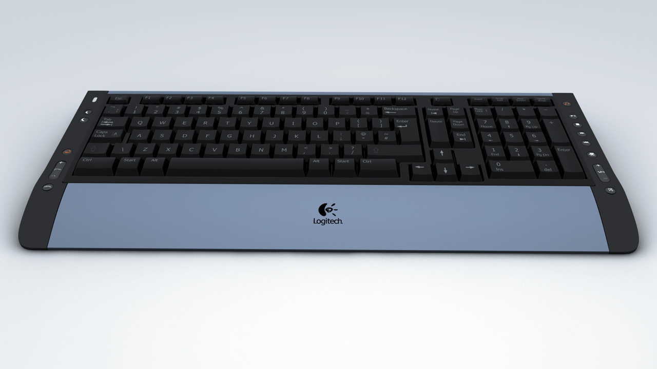 罗技键盘3D模型 Keyboard 3d models - C4D之家 - Keyboard Front Top.jpg