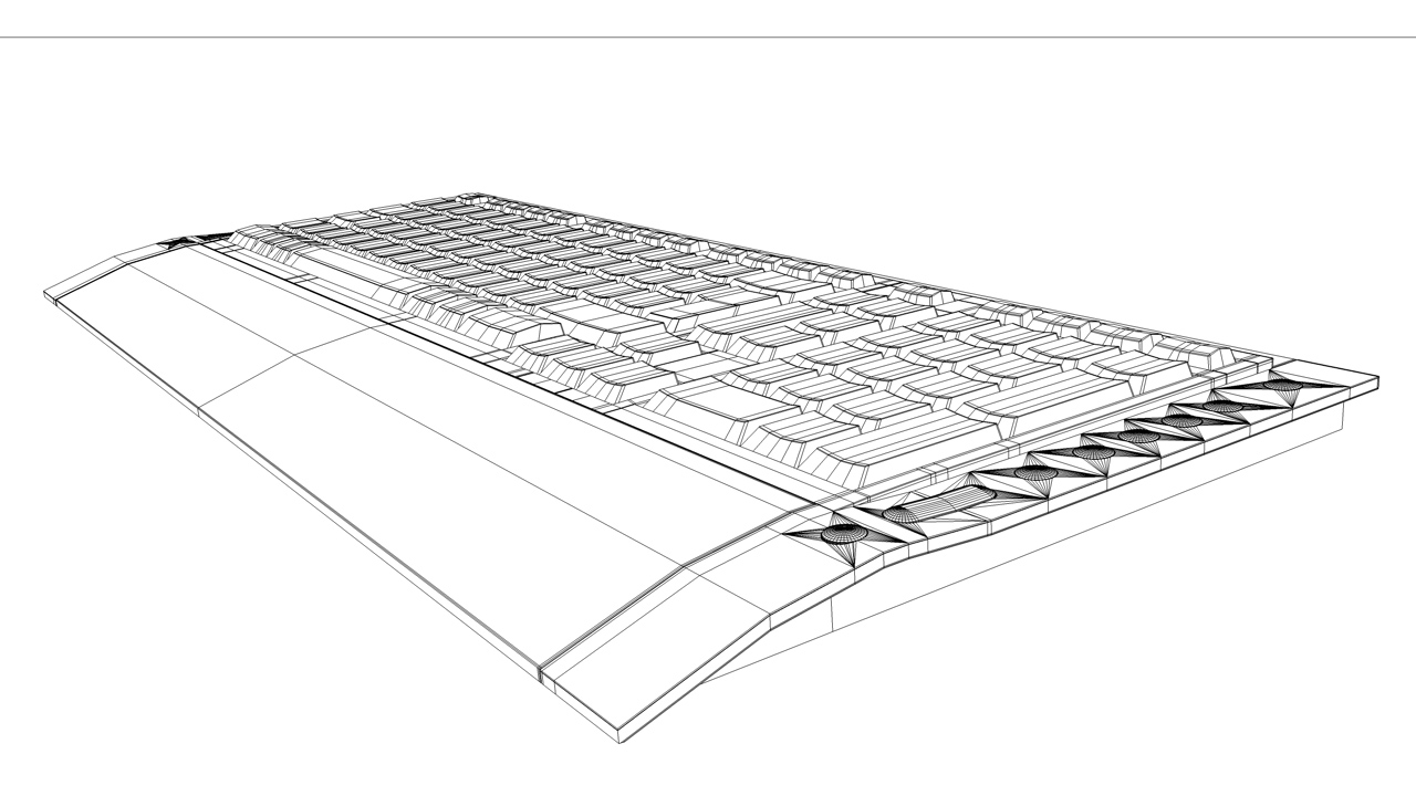 罗技键盘3D模型 Keyboard 3d models - C4D之家 - Keyboard Front Wire.jpg