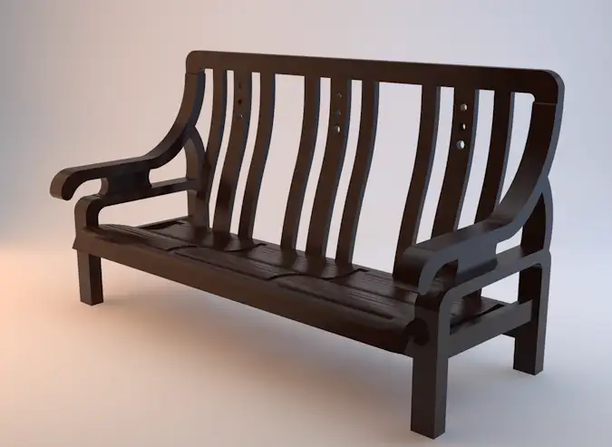 [家具]实木沙发3D模型 Sofa 3D Model
