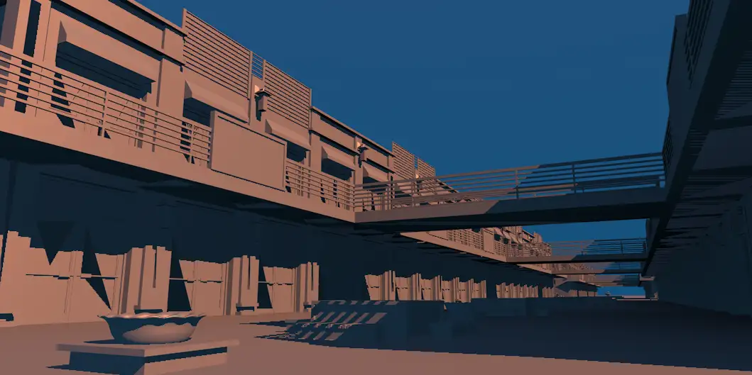 商铺3D模型 商业一条街C4D模型