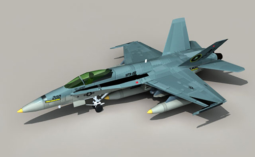 F-18 Hornet大黄蜂战斗机 - C4D之家 - F-18 Hornet.jpg