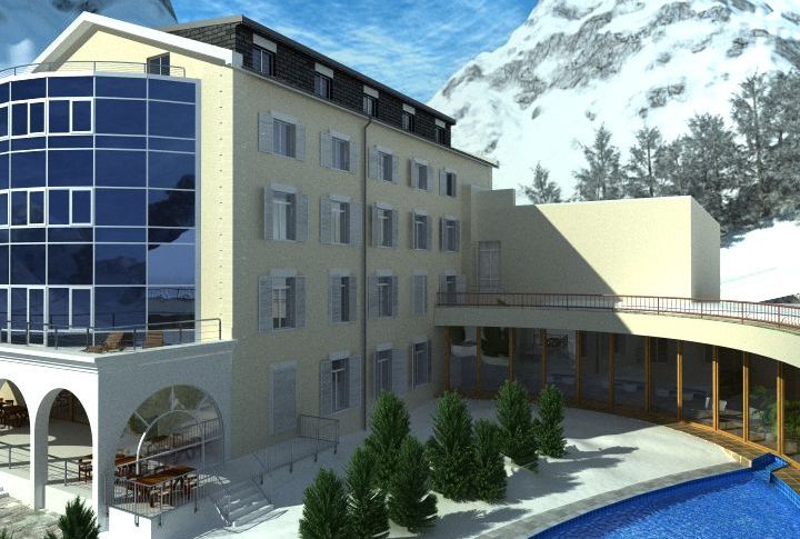 雪山脚下的4层酒店大楼建筑C4D模型 Hotel building construction 3D model - C4D之家 - Archexteriors5_005.jpg