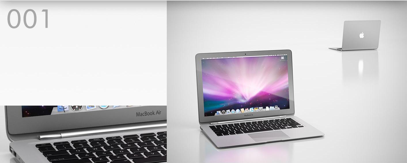 苹果笔记本电脑C4D模型 Apple macbook 3d model - C4D之家 - 001.jpg
