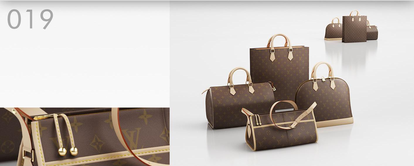 粽色真皮女性手挎包C4D模型 Hand bag 3D model