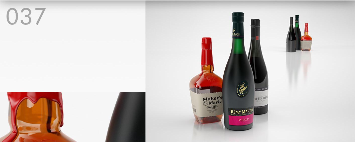 红酒、洋酒C4D模型 Wine 3D model - C4D之家 - 037.jpg
