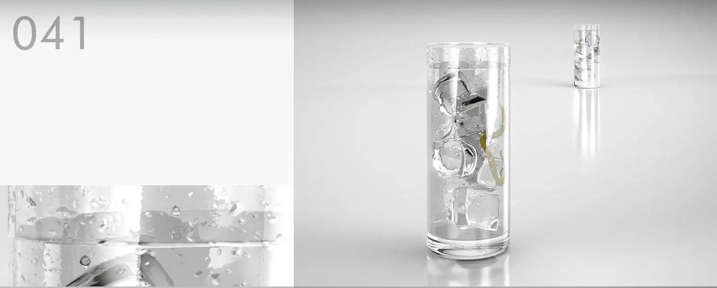 一杯冰块饮料C4D模型 Ice drinks 3D model
