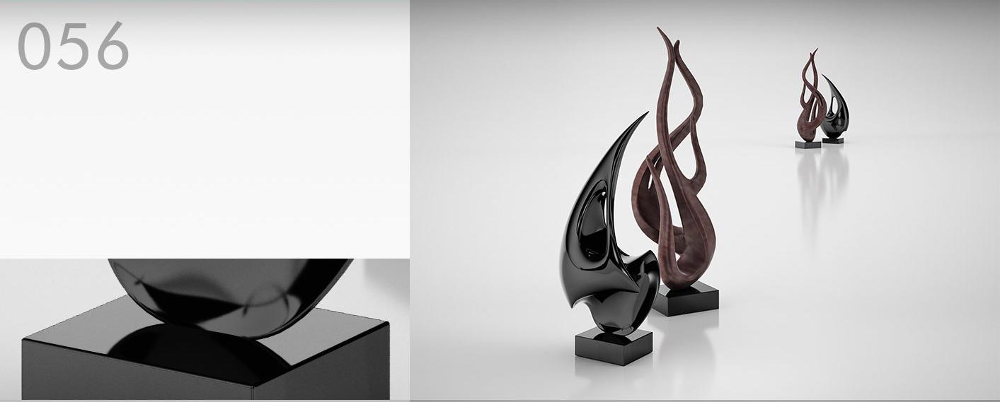 室内摆设：火苗工艺品C4D模型 Flames Crafts 3D model