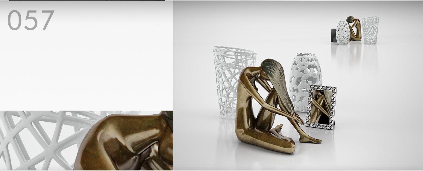 室内工艺摆设模型：盘脚坐着的长发女性工艺品C4D模型 - C4D之家 - 057.jpg