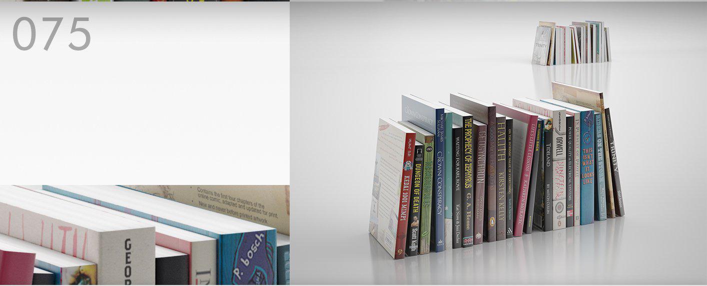 书房摆放的英文书刊C4D模型 English books 3D model - C4D之家 - 075.jpg