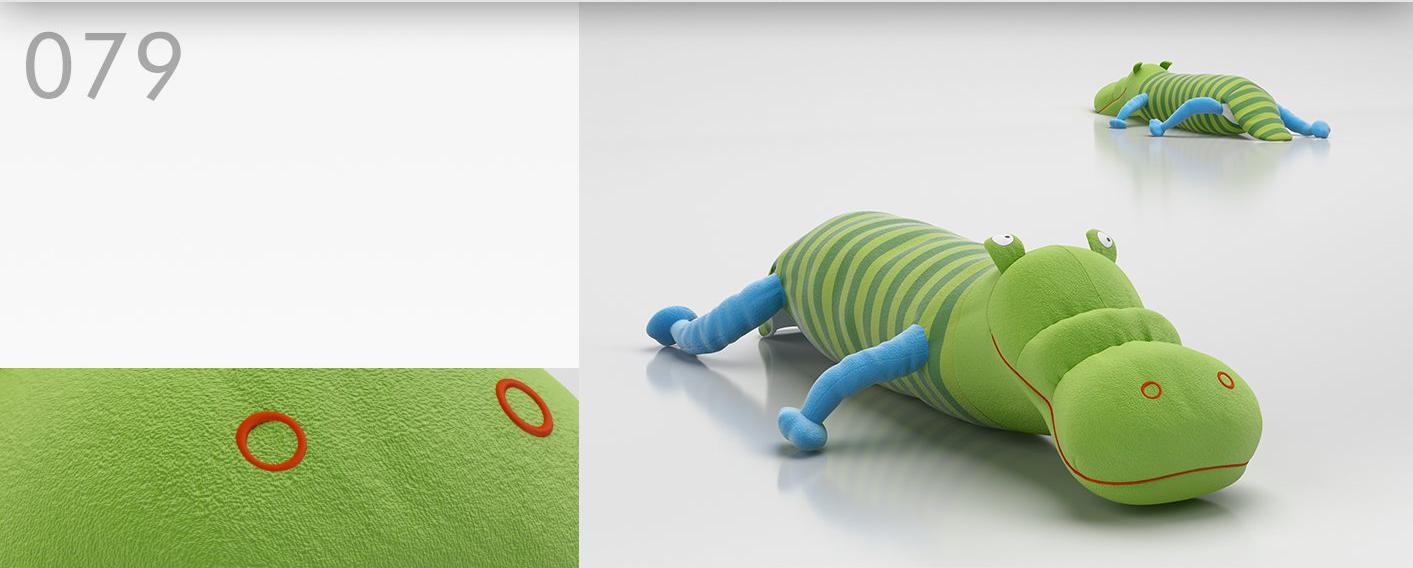 绿色卡通鳄鱼抱枕C4D模型 Alligator Pillow 3D model - C4D之家 - 079.jpg