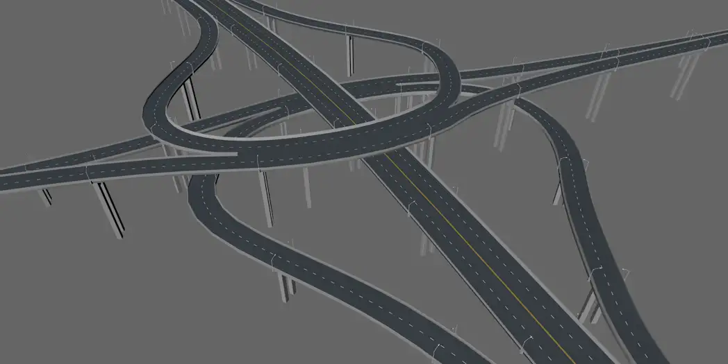 高架桥 立交桥3D模型 Viaduct 3D model - C4D之家 - Snip20131025_1.png