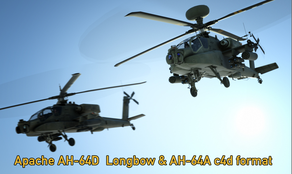 军用直升机C4D模型 Military helicopter Apache AH-64D Longbow / AH-64A - C4D之家 - AH-64D&AH-64AC4D.jpg