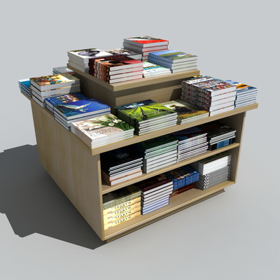 书店书桌、书柜、书架C4D模型Bookstore desk, bookcases, shelves 3D model - C4D之家 - volume007-01.jpg