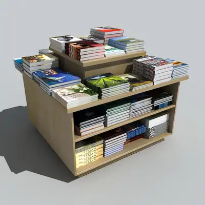 书店书桌、书柜、书架C4D模型Bookstore desk, bookcases, shelves 3D model - C4D之家 - volume007-01.jpg