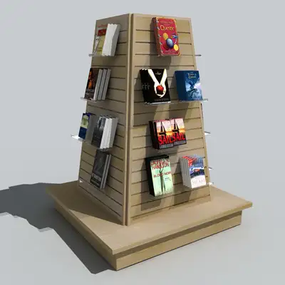 书架、书柜、书刊杂志、书籍C4D模型Bookstore desk, bookcases, shelves 3D model - C4D之家 - volume007-02.jpg