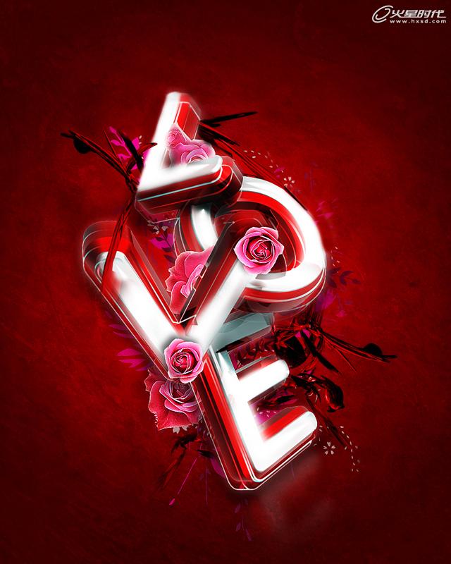 Cinema 4D&PS合成情人节海报