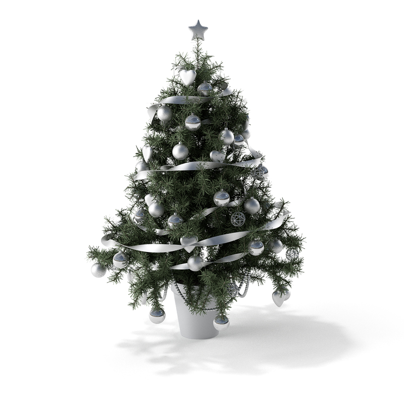白色圣诞树C4D模型 Christmas tree 3D model - C4D之家 - RENDERS 05.jpg