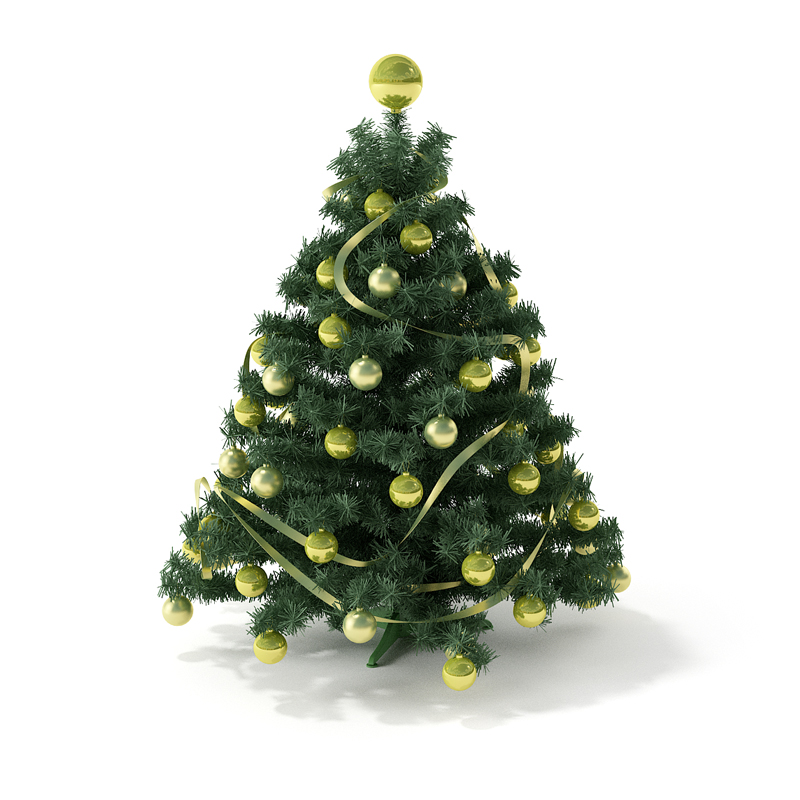 黄色圣诞树C4D模型 Christmas tree 3D model - C4D之家 - RENDERS 06.jpg