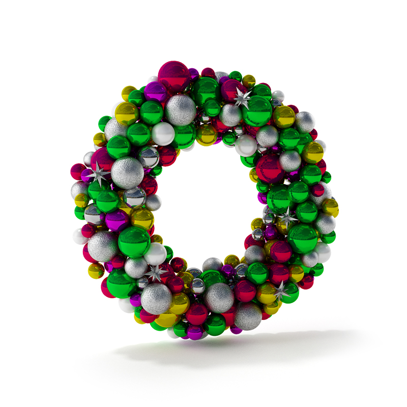 圣诞节装饰品：彩球C4D模型 Christmas ball 3D model - C4D之家 - RENDERS 13.jpg