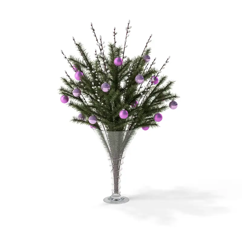 圣诞节装饰物：松枝彩蛋花瓶C4D模型 Christmas decorations 3D model - C4D之家 - RENDERS 16.jpg