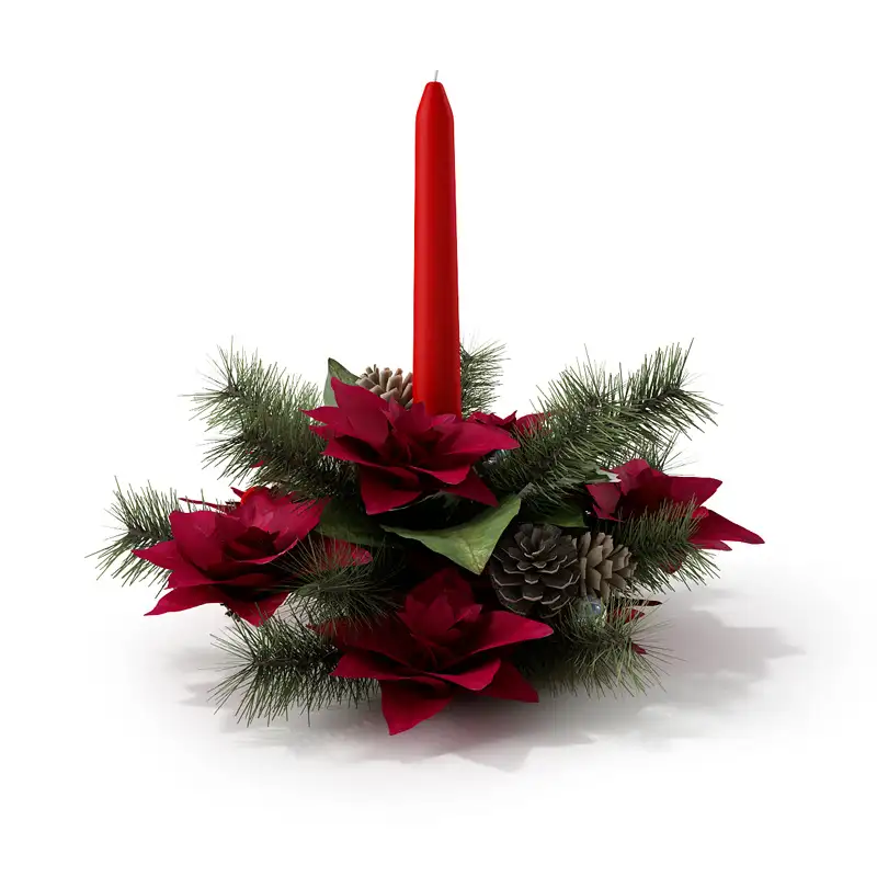 圣诞节装饰品：松枝、松果、蜡烛C4D模型 Christmas decorations 3D model - C4D之家 - RENDERS 17.jpg