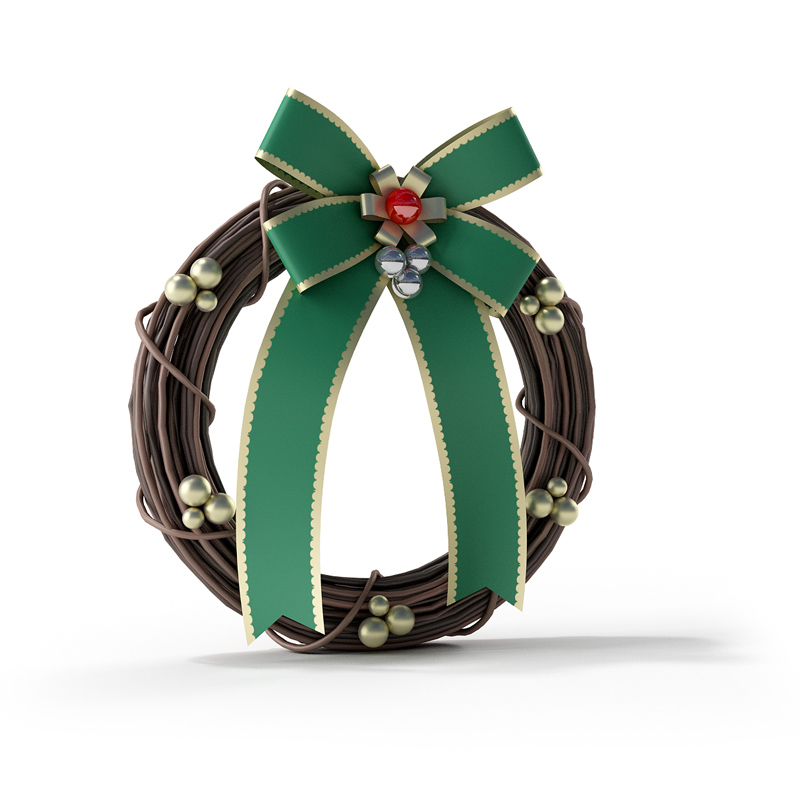 圣诞节装饰品模型：花结C4D模型 Christmas decorations 3D model - C4D之家 - RENDERS 46.jpg