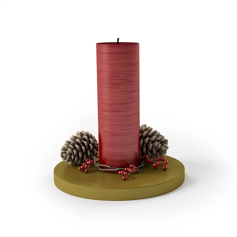 圣诞节装饰品模型：松果、红蜡烛C4D模型 Christmas decorations 3D model - C4D之家 - RENDERS 56.jpg