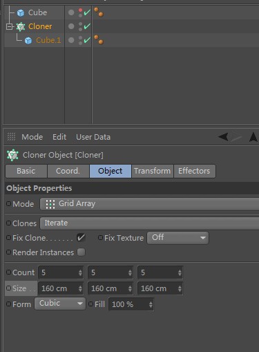 C4D Cloner的Grid Array的尺寸size个人见解