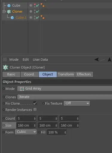 C4D Cloner的Grid Array的尺寸size个人见解